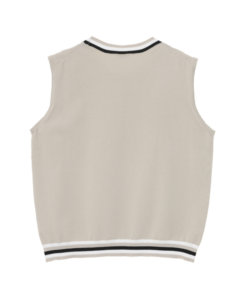 トリプルラインスリーブレスニット 詳細画像 ベージュ 5