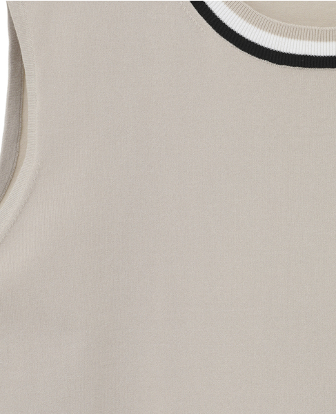 トリプルラインスリーブレスニット 詳細画像 ベージュ 9