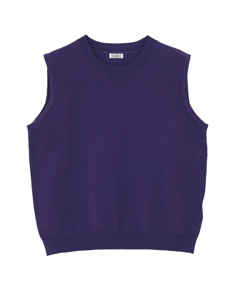 トリプルラインスリーブレスニット 詳細画像 パープル 4