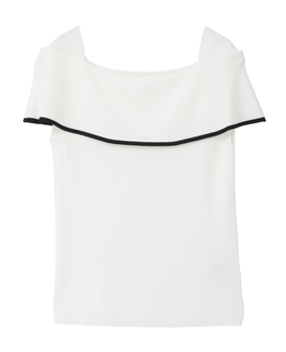 オフショルダーリブニット