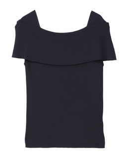 オフショルダーリブニット