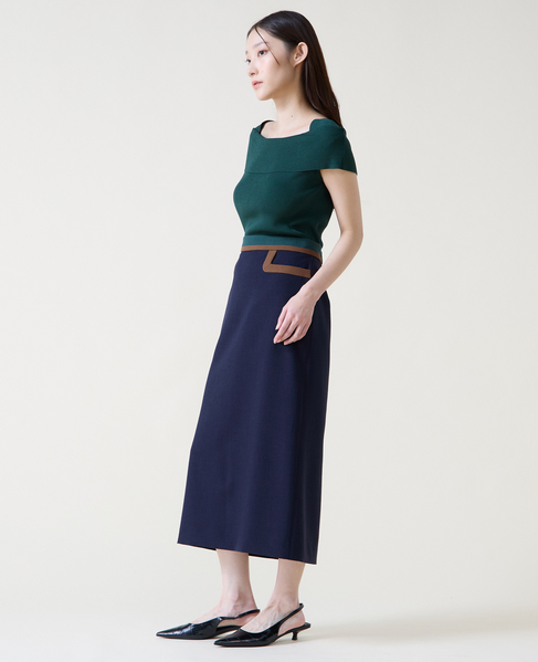 オフショルダーリブニット 詳細画像 グリーン 4