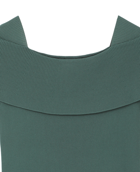 オフショルダーリブニット 詳細画像 グリーン 8