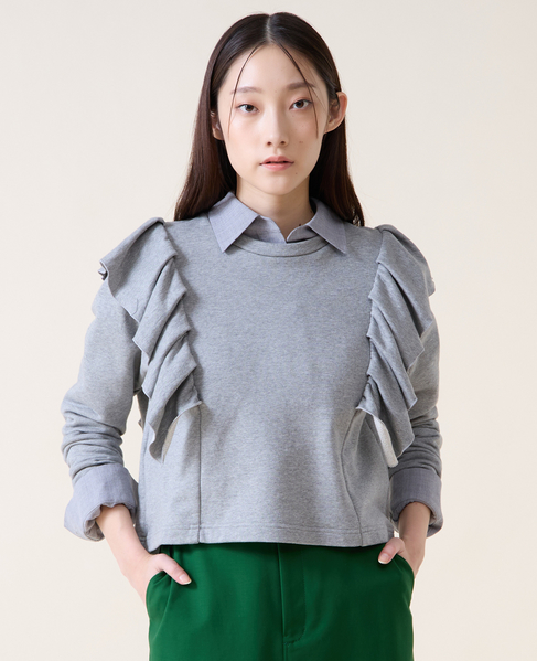 フリルスウェット 詳細画像 杢グレー 13