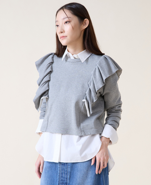 フリルスウェット 詳細画像 杢グレー 3
