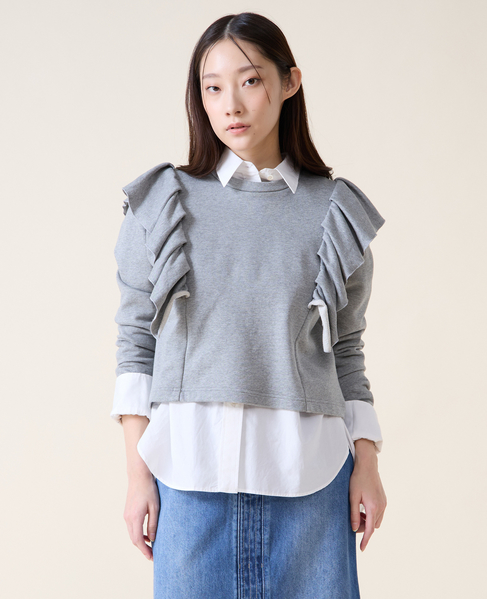 フリルスウェット 詳細画像 杢グレー 4