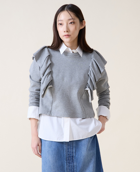 フリルスウェット 詳細画像 杢グレー 5