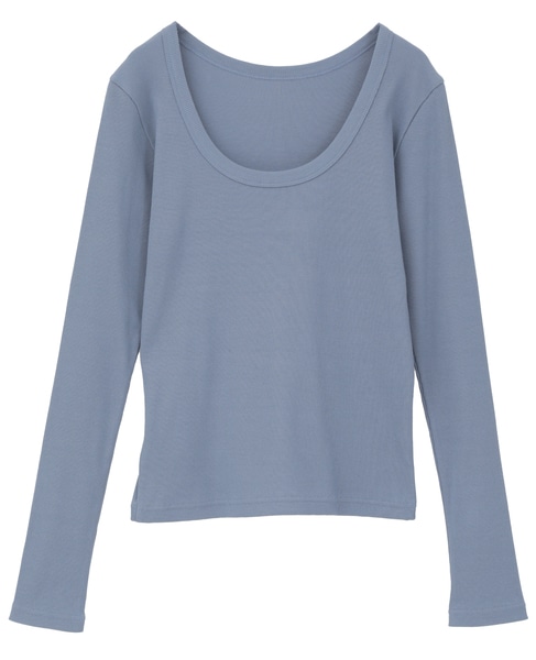 バックオープンリブTシャツ 詳細画像 ブルー 10