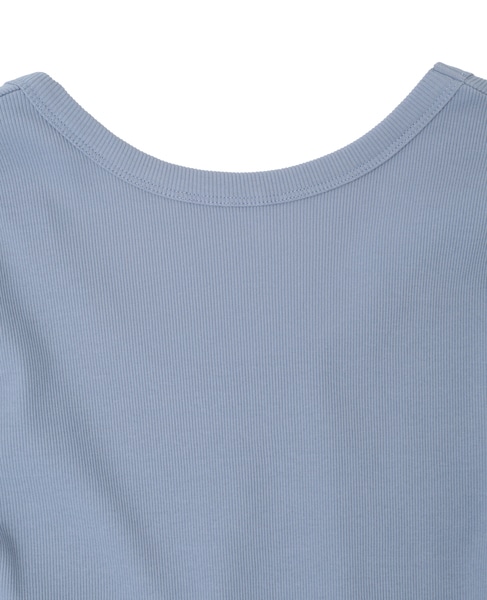 バックオープンリブTシャツ 詳細画像 ブルー 11