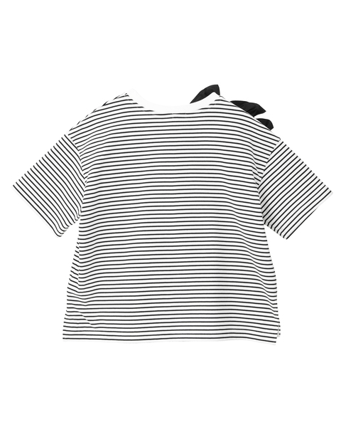 ショルダーリボンTシャツ 詳細画像 ホワイト×ブラック 2