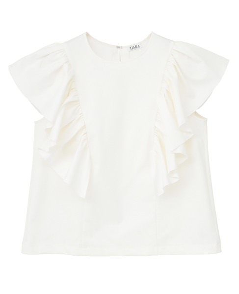 フリルスリーブトップス 詳細画像 ホワイト 1