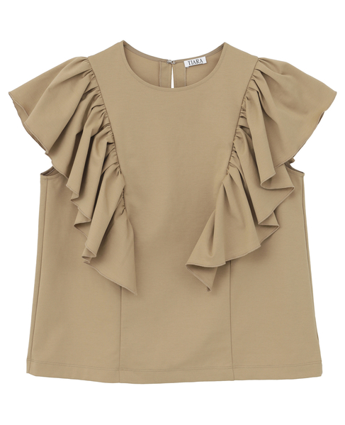 フリルスリーブトップス 詳細画像 ベージュ 1