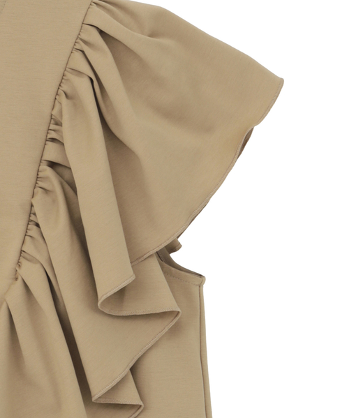 フリルスリーブトップス 詳細画像 ベージュ 4