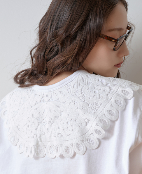 レースカラーTシャツ 詳細画像 ホワイト 1