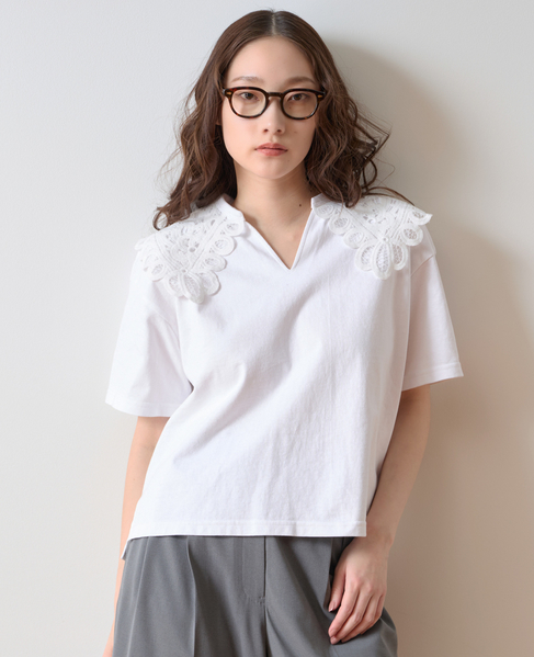 レースカラーTシャツ 詳細画像 ホワイト 2