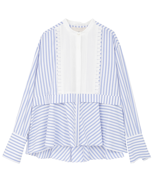 《別注》【MARILYN MOON/マリリンムーン】フロントフリルブラウス 詳細画像 ホワイト×ブルー 8