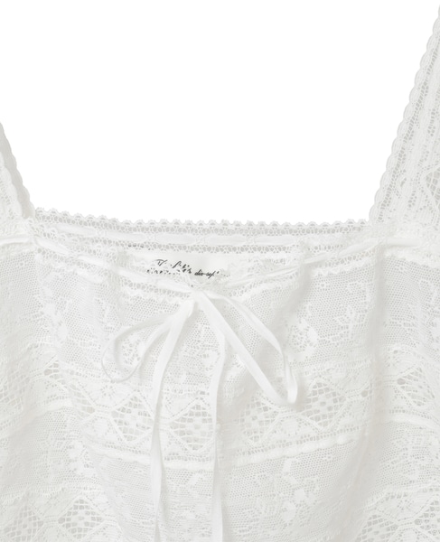 【Bilitis dix-sept ans/ビリティス・ディセッタン】Lace Combination Camisole 詳細画像 ホワイト 3