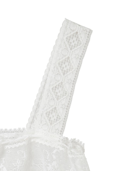 【Bilitis dix-sept ans/ビリティス・ディセッタン】Lace Combination Camisole 詳細画像 ホワイト 4