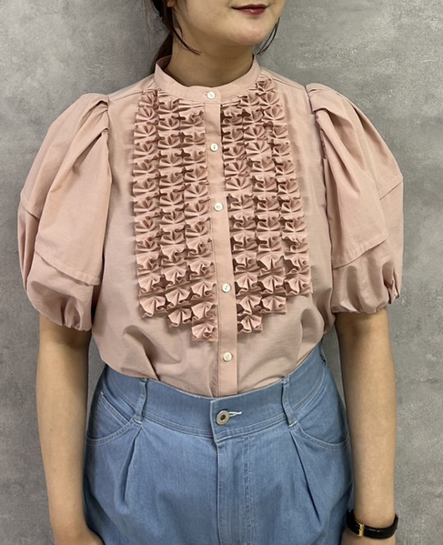 《別注カラーあり》【MARILYN MOON/マリリンムーン】フロントフリルブラウス（4262-160） 詳細画像 ピンク 1