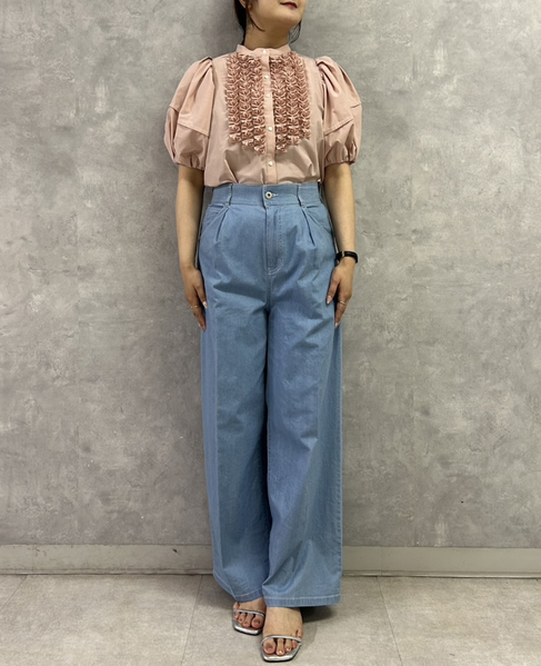 《別注カラーあり》【MARILYN MOON/マリリンムーン】フロントフリルブラウス（4262-160） 詳細画像 ピンク 2