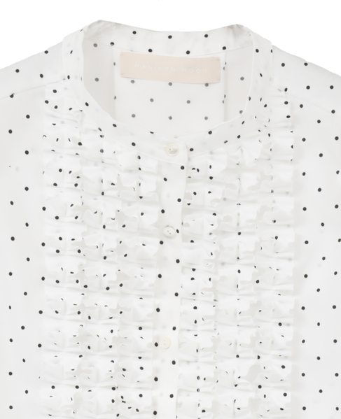 《別注カラーあり》【MARILYN MOON/マリリンムーン】フロントフリルブラウス（4262-160） 詳細画像 【別注】ホワイト×ブラック 3