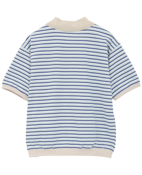 【STAR&STRIPE/スターアンドストライプ】ボーダーポロニット（SSMD-199M） 詳細画像 ブルー 2