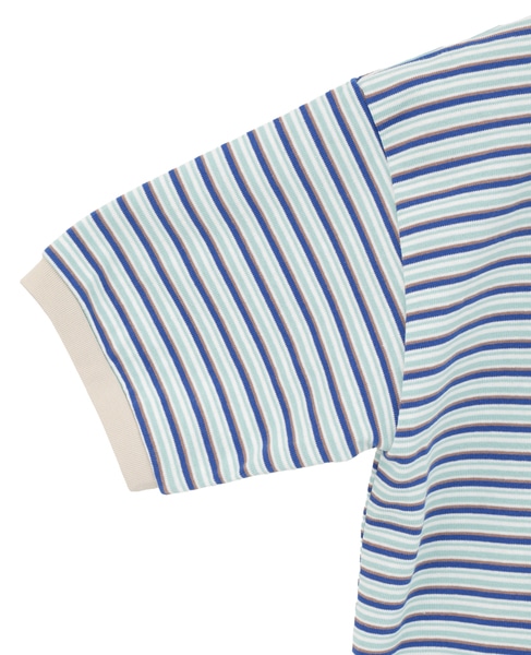 【STAR&STRIPE/スターアンドストライプ】ボーダーポロニット（SSMD-199M） 詳細画像 ブルー 4