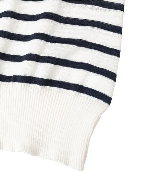 【TRICOTS JEAN MARC/トリコットジーンマルク】ボーダーノースリーブニット（COHI） 詳細画像 ホワイト×ネイビー 5