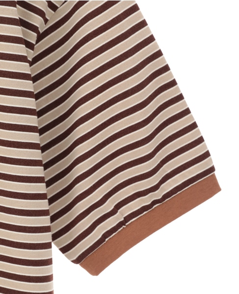 【STAR&STRIPE/スターアンドストライプ】ボーダーポロニット 詳細画像 ブラウン 4