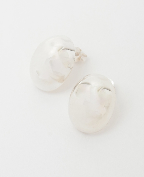 【quip queint/クィップクエイント】bowling studs oval pierce 詳細画像 シルバー 2