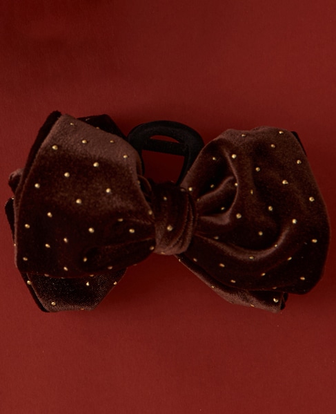 【TRESSE/トレス】BRIGITTE dot ribbon clip 詳細画像 ブラウン 1