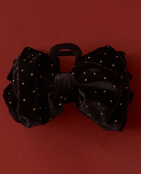 【TRESSE/トレス】BRIGITTE dot ribbon clip 詳細画像 ブラック 1