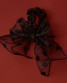【TRESSE/トレス】sheer dot ribbon chouchou