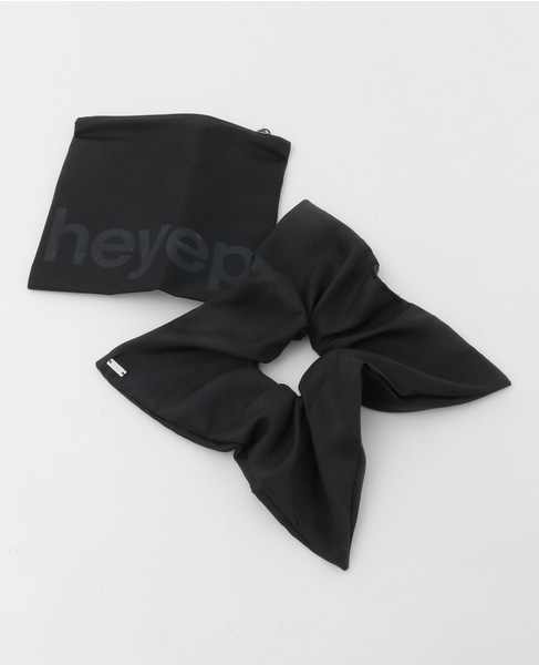 【Heyep/ヘイップ】Silk Square Medium Scrunchie 詳細画像 ブラック 5