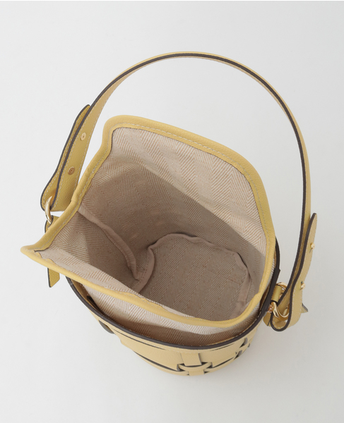 【mica della valle/ミカデラヴァッレ】ハンドバッグ（secchiello intrecciato-5） 詳細画像 イエロー 9