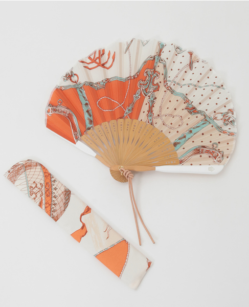 【manipuri/マニプリ】扇子 詳細画像 オレンジ 1
