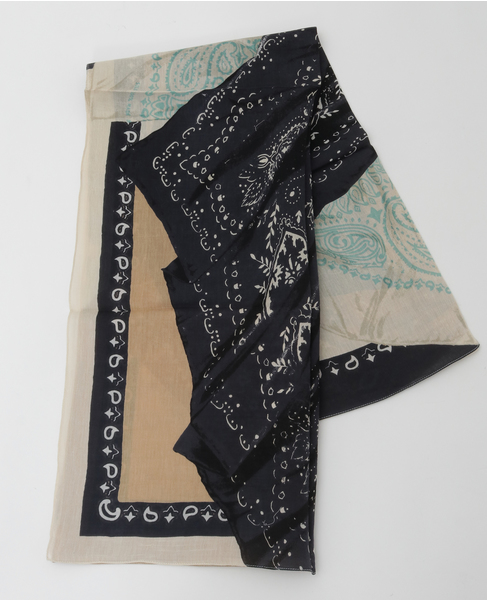 【manipuri/マニプリ】シルクスカーフ 詳細画像 ブラック 1