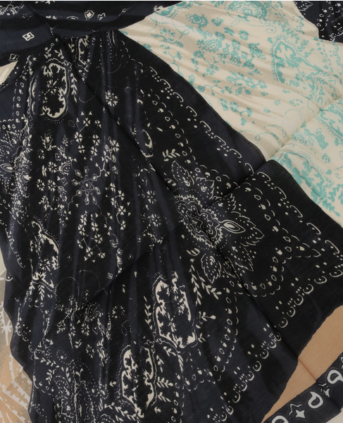 【manipuri/マニプリ】シルクスカーフ 詳細画像 ブラック 4