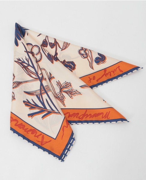 【manipuri/マニプリ】シルクスカーフ 詳細画像 オレンジ 1