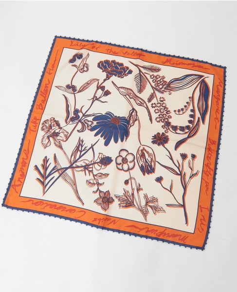 【manipuri/マニプリ】シルクスカーフ 詳細画像 オレンジ 2