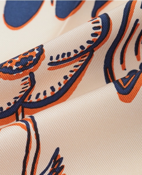 【manipuri/マニプリ】シルクスカーフ 詳細画像 オレンジ 4