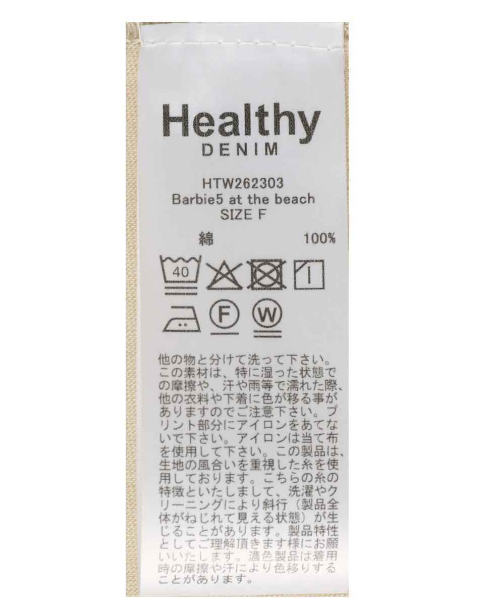 【Healthy DENIM/ヘルシーデニム】ロゴTシャツ（Barbie5 at the beach） 詳細画像 チャコールグレー 6