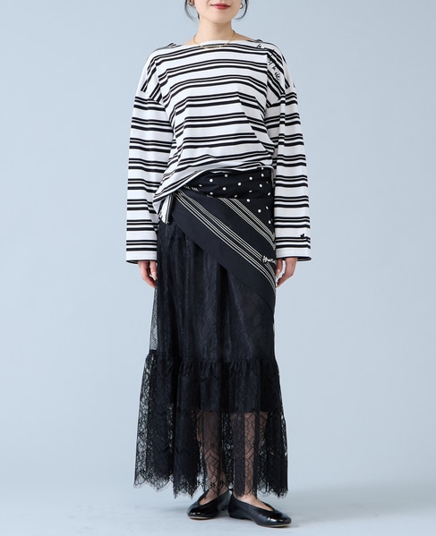 《コラボ》Emily in Paris　ボーダーカットソー 詳細画像 ホワイト×ブラック 7