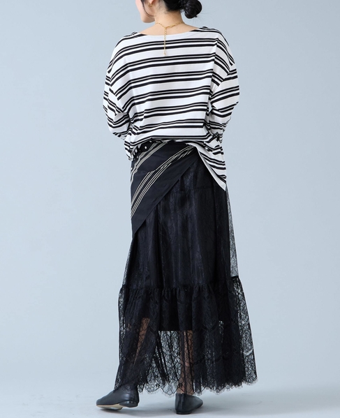 《コラボ》Emily in Paris　ボーダーカットソー 詳細画像 ホワイト×ブラック 8