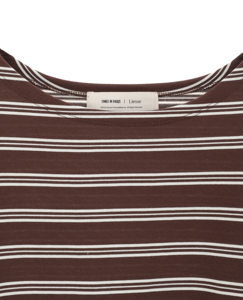 《コラボ》Emily in Paris　ボーダーカットソー 詳細画像 ブラウン×ブラック 11