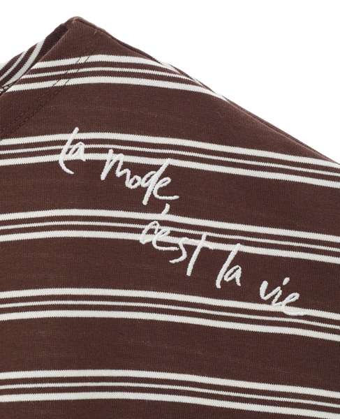 《コラボ》Emily in Paris　ボーダーカットソー 詳細画像 ブラウン×ブラック 14