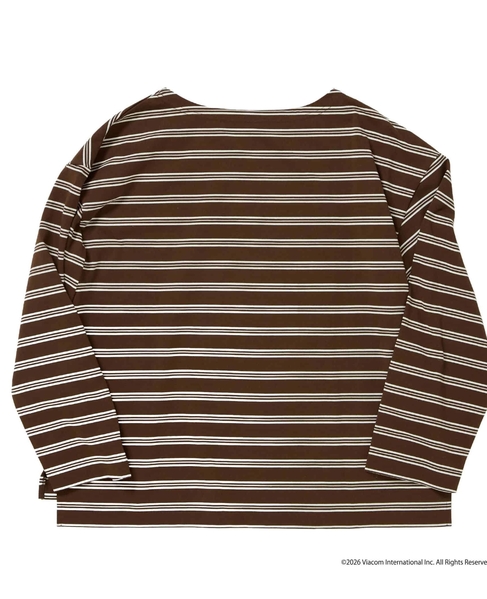 《コラボ》Emily in Paris　ボーダーカットソー 詳細画像 ブラウン×ブラック 3