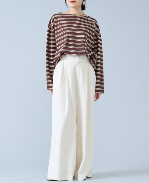 《コラボ》Emily in Paris　ボーダーカットソー 詳細画像 ブラウン×ブラック 7