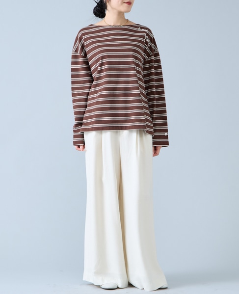 《コラボ》Emily in Paris　ボーダーカットソー 詳細画像 ブラウン×ブラック 8