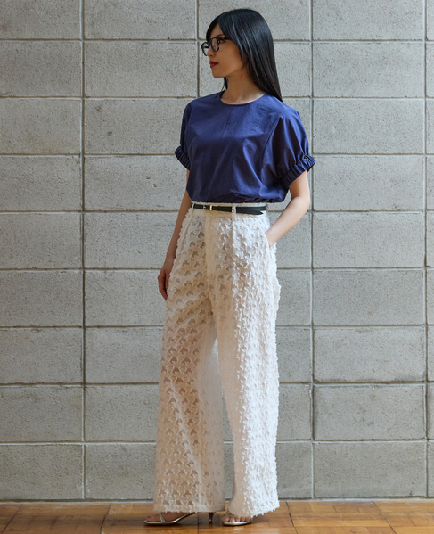 ドルマンギャザースリーブブラウス 詳細画像 ブルー 1